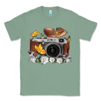 Sage floral butterfly film roll vintage camera Classic Tee - FaDigitalArtStudio