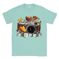 Seafoam floral butterfly film roll vintage camera Classic Tee - FaDigitalArtStudio