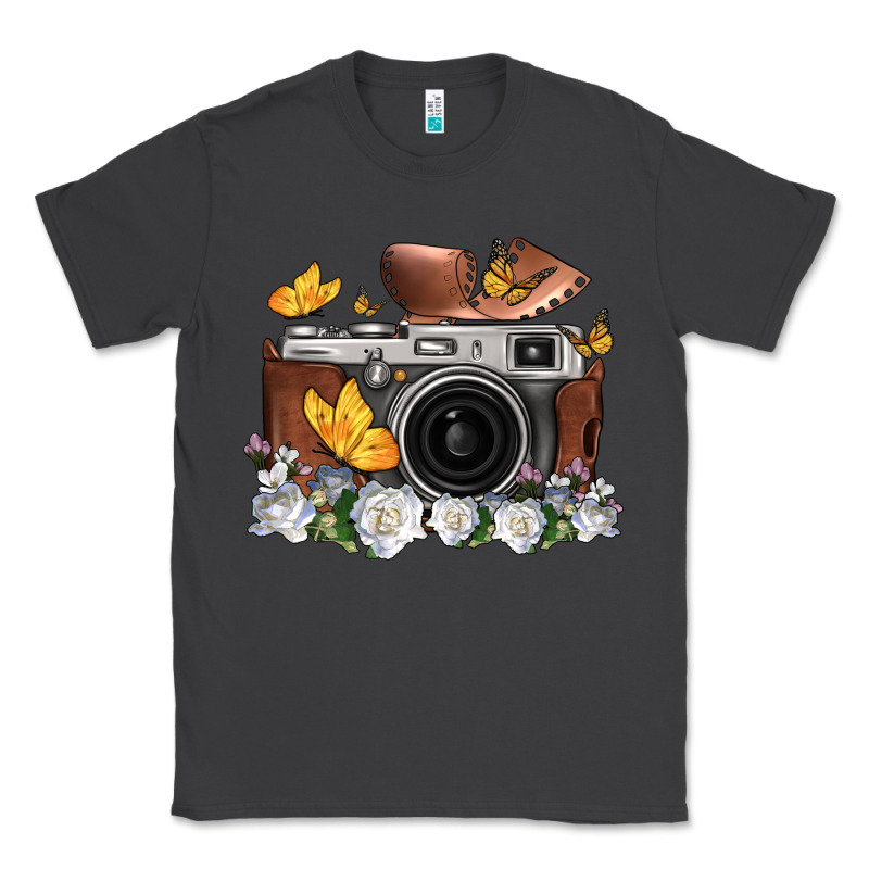 Floral Butterfly Film Roll Vintage Camera Classic Tee by FaDigitalArtStudio | Teevron