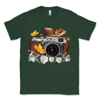Sports Green floral butterfly film roll vintage camera Classic Tee - FaDigitalArtStudio