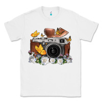 White floral butterfly film roll vintage camera Classic Tee - FaDigitalArtStudio