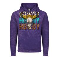 Cloud Purple howdy howdy howdy western bull skull Vintage Hoodie - texasbilliewilder