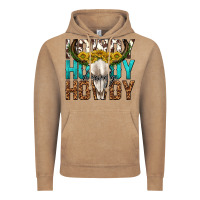 Vintage Coffee howdy howdy howdy western bull skull Vintage Hoodie - texasbilliewilder
