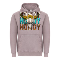 Vintage Zinc howdy howdy howdy western bull skull Vintage Hoodie - texasbilliewilder