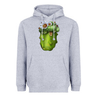 Heather Grey blossfeldia cacti Heavyweight Hoodie - LillyAllenDesigns