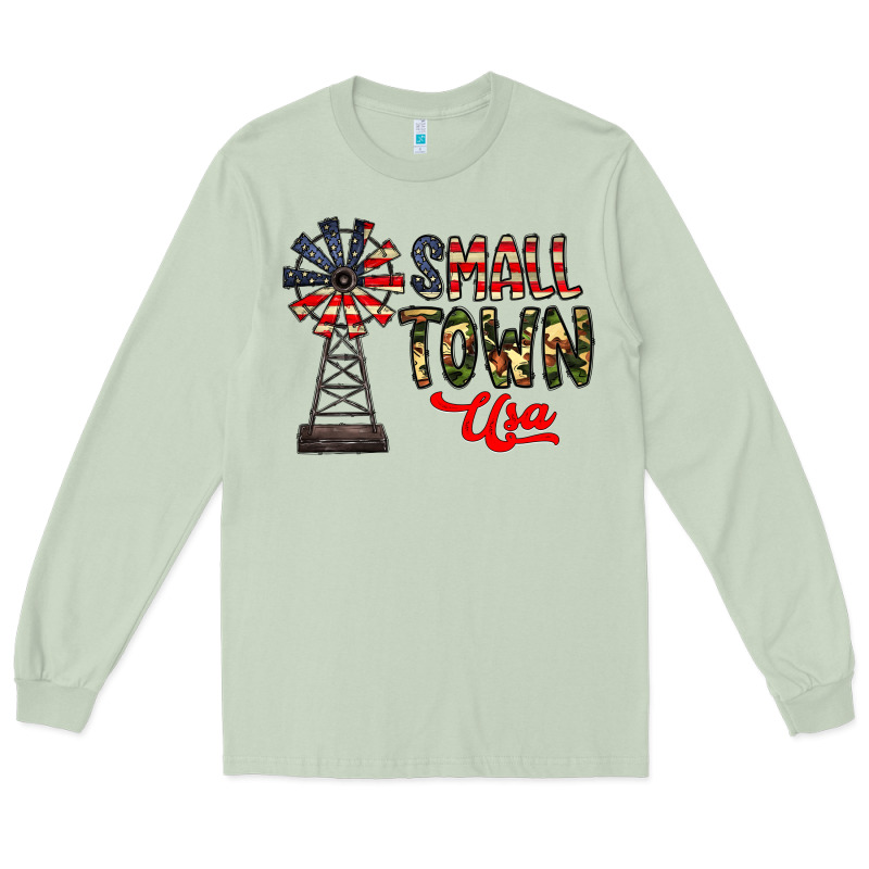 Small Town Usa Long Sleeve Tee by CowhideDigitalArt | Teevron