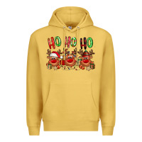Antique Gold Ho ho ho Reindeer Premium Hoodie - NancyCooperArtShop