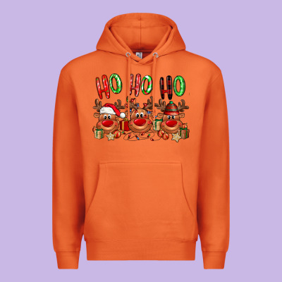 Ho Ho Ho Reindeer Premium Hoodie Designed By Nancycooperartshop