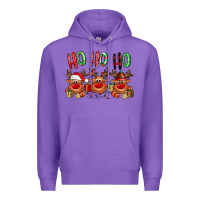 Purple Ho ho ho Reindeer Premium Hoodie - NancyCooperArtShop