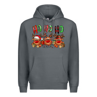 Rock Ho ho ho Reindeer Premium Hoodie - NancyCooperArtShop