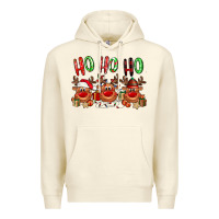 Sandshell Ho ho ho Reindeer Premium Hoodie - NancyCooperArtShop