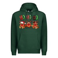 Sports Green Ho ho ho Reindeer Premium Hoodie - NancyCooperArtShop