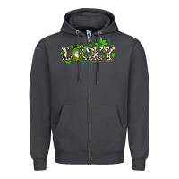 Smoke lucky with gnome and  shamrocks Zipper Hoodie - AdoDesignShop