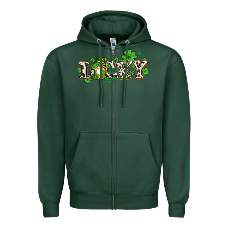 Lucky With Gnome And  Shamrocks Zipper Hoodie by AdoDesignShop | Teevron