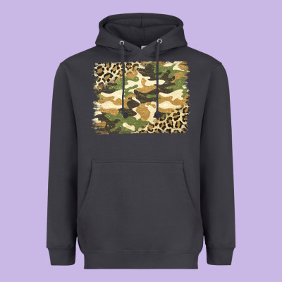 Leopard Camo Pattern Background Heavyweight Hoodie Designed By Jasminsmagicworld