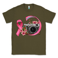 Army Green floral cancer ribbon vintage camera Classic Tee - FaDigitalArtStudio