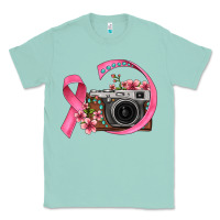 Seafoam floral cancer ribbon vintage camera Classic Tee - FaDigitalArtStudio