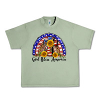 Oil Green god bless america  rainbow Urban Heavy Tee - BarkalooDesign