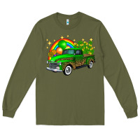 Army Green st patricks shamrock gold rainbow balloon candy truck Long Sleeve Tee - FaDigitalArtStudio