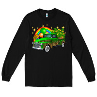Black st patricks shamrock gold rainbow balloon candy truck Long Sleeve Tee - FaDigitalArtStudio