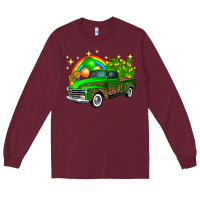 Burgundy st patricks shamrock gold rainbow balloon candy truck Long Sleeve Tee - FaDigitalArtStudio
