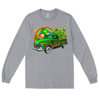 Heather Grey st patricks shamrock gold rainbow balloon candy truck Long Sleeve Tee - FaDigitalArtStudio