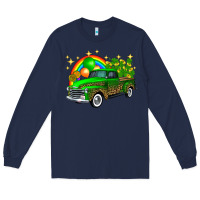 Navy st patricks shamrock gold rainbow balloon candy truck Long Sleeve Tee - FaDigitalArtStudio