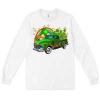 White st patricks shamrock gold rainbow balloon candy truck Long Sleeve Tee - FaDigitalArtStudio