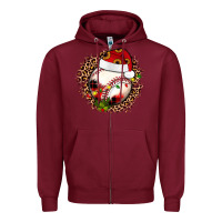 Burgundy Christmas baseball Zipper Hoodie - JahusDesignShop