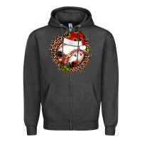 Charcoal Heather Christmas baseball Zipper Hoodie - JahusDesignShop
