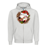 Dove Grey Christmas baseball Zipper Hoodie - JahusDesignShop