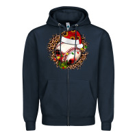 Navy Christmas baseball Zipper Hoodie - JahusDesignShop