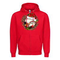 Red Christmas baseball Zipper Hoodie - JahusDesignShop
