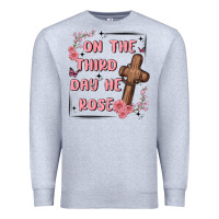 Heather Grey on the third day  he rose Premium Sweatshirt - MaliasSmallBusiness