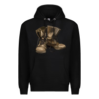 Black soldier veteran boots Premium Hoodie - MaliasSmallBusiness