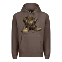 Coffee soldier veteran boots Premium Hoodie - MaliasSmallBusiness
