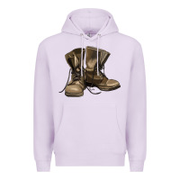 Lilac soldier veteran boots Premium Hoodie - MaliasSmallBusiness