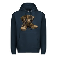 Navy soldier veteran boots Premium Hoodie - MaliasSmallBusiness