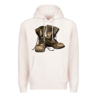 Pale Pink soldier veteran boots Premium Hoodie - MaliasSmallBusiness