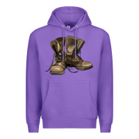 Purple soldier veteran boots Premium Hoodie - MaliasSmallBusiness