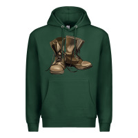 Sports Green soldier veteran boots Premium Hoodie - MaliasSmallBusiness