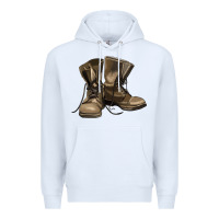 White soldier veteran boots Premium Hoodie - MaliasSmallBusiness