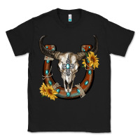 Black bull skull with horseshoe Classic Tee - RanaPortraitStore