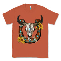 Copper bull skull with horseshoe Classic Tee - RanaPortraitStore