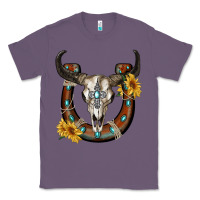 Lavender bull skull with horseshoe Classic Tee - RanaPortraitStore