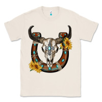 Natural bull skull with horseshoe Classic Tee - RanaPortraitStore