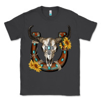 Smoke bull skull with horseshoe Classic Tee - RanaPortraitStore