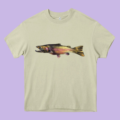 Steelhead Trout Heavy Core Tee Designed By Lillyallendesigns