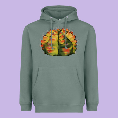 Gymnocalycium Variegated Cactus Heavyweight Hoodie Designed By Lillyallendesigns