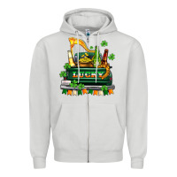 Dove Grey lucky truck with flags and beers Zipper Hoodie - AdoDesignShop